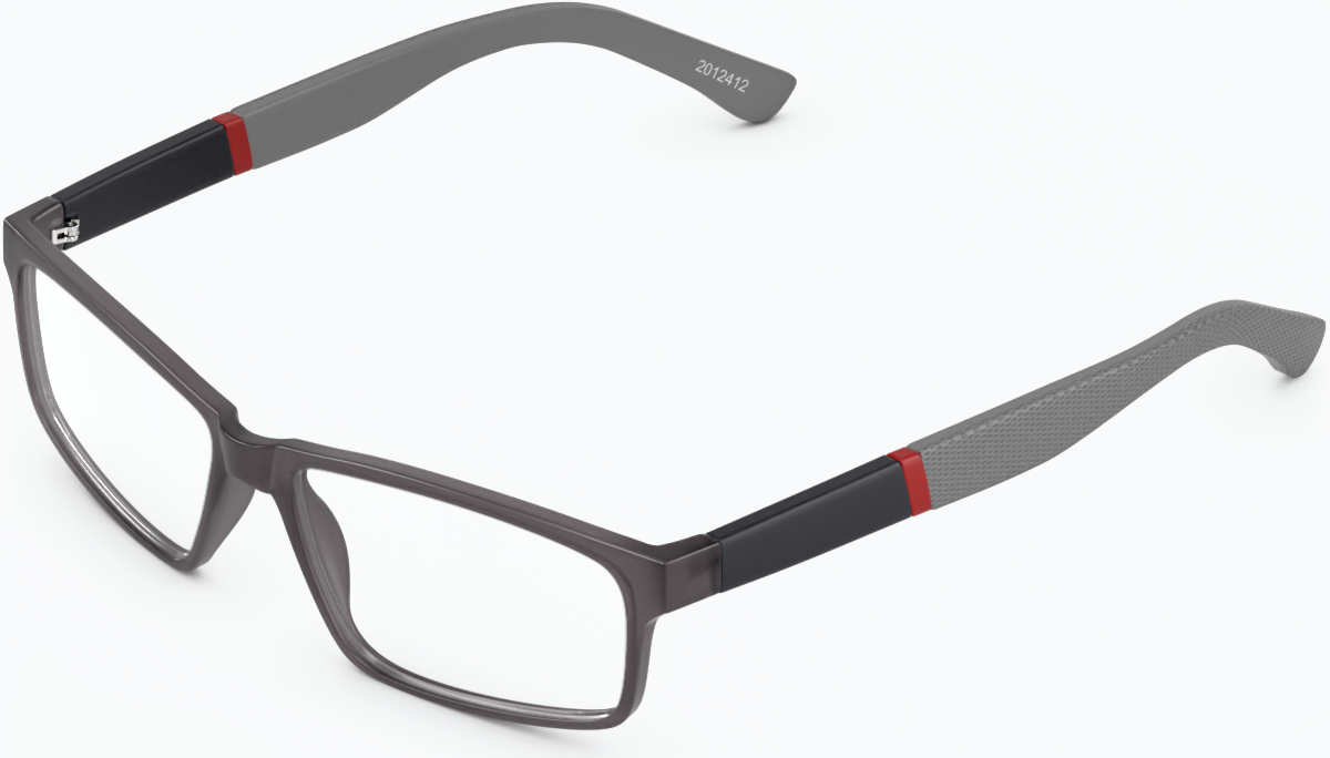 Angle view of Rectangle Glasses 2012412 in Dark Gray thumbnail