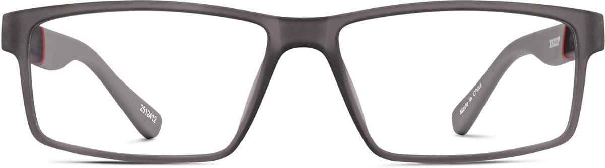 Front view of Rectangle Glasses 2012412 in Dark Gray