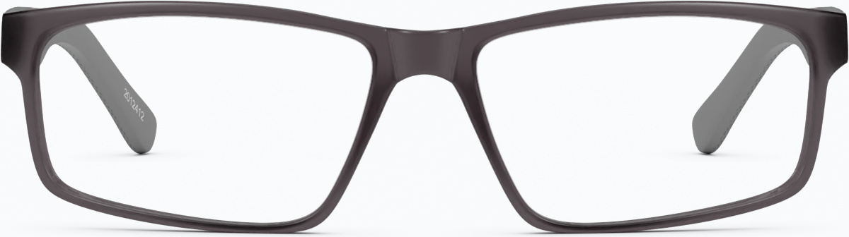 Front view of Rectangle Glasses 2012412 in Dark Gray thumbnail