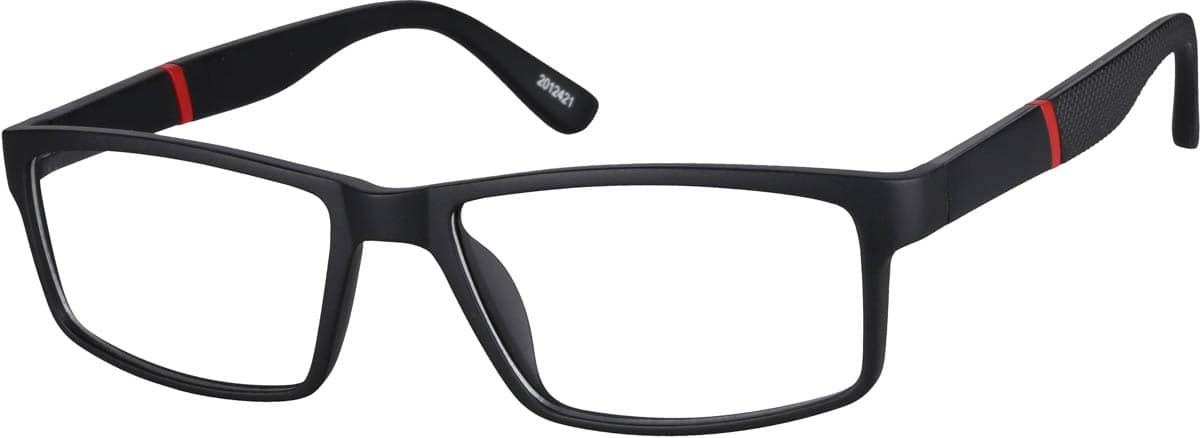 Angle view of Rectangle Glasses 2012421 in Black