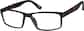 Angle view of Rectangle Glasses 2012421 in Black thumbnail