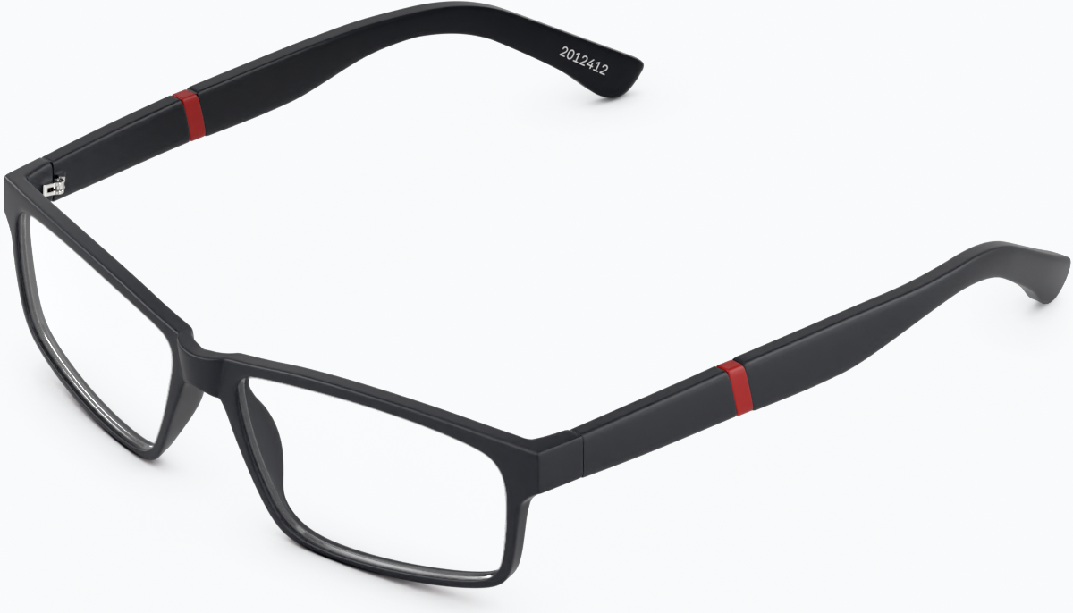 Angle view of Rectangle Glasses 2012421 in Black thumbnail