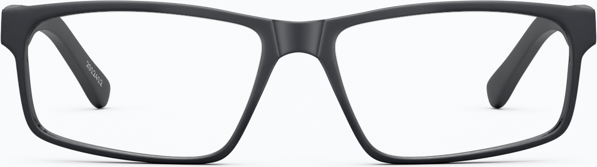 Front view of Rectangle Glasses 2012421 in Black thumbnail