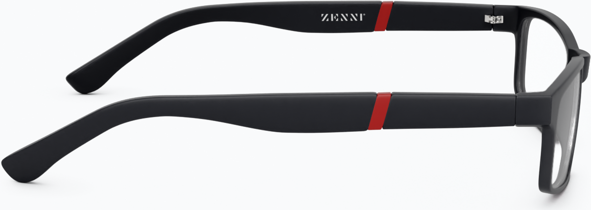 Side view of Rectangle Glasses 2012421 in Black thumbnail