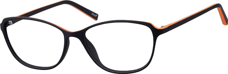 Angle view of Oval Glasses 2013221 in Black