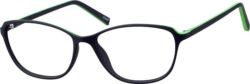 Angle view of Oval Glasses 2013224 in Green