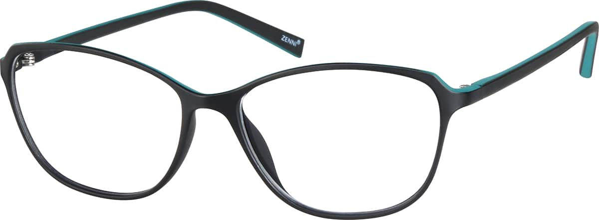 Angle view of Oval Glasses 2013321 in Black