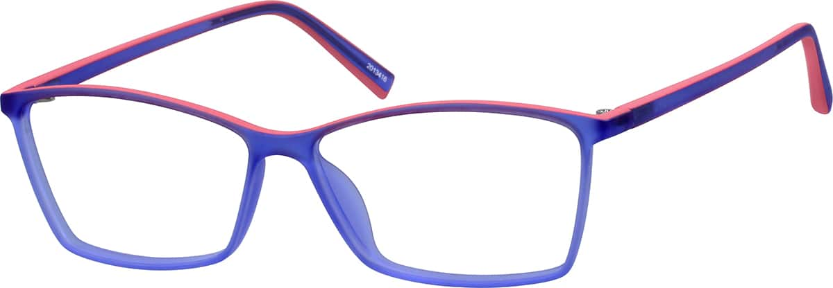 Angle view of Rectangle Glasses 2013416 in Blue