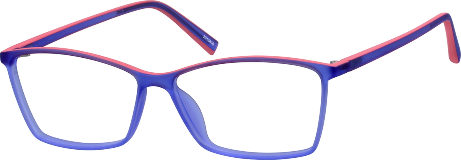 Zenni Women's Cat-Eye Prescription Glasses Blue Plastic Full Rim Frame