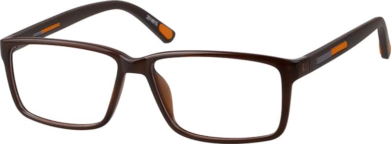 Angle view of Rectangle Glasses 2014615 in Brown