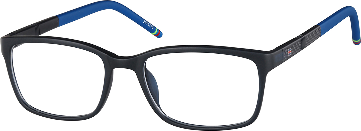 Zenni Rectangle Prescription Glasses Blue Plastic Full Rim Frame