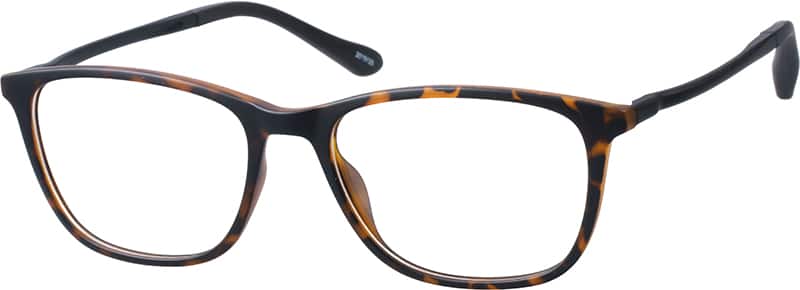 Angle view of Rectangle Glasses 2015125 in Tortoiseshell