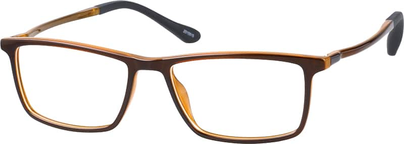 Angle view of Rectangle Glasses 2015515 in Brown