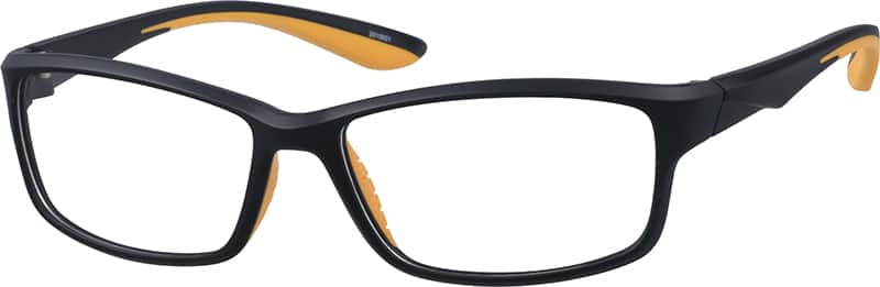 Angle view of Rectangle Glasses 2015621 in Black