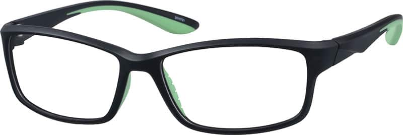 Angle view of Rectangle Glasses 2015721 in Black