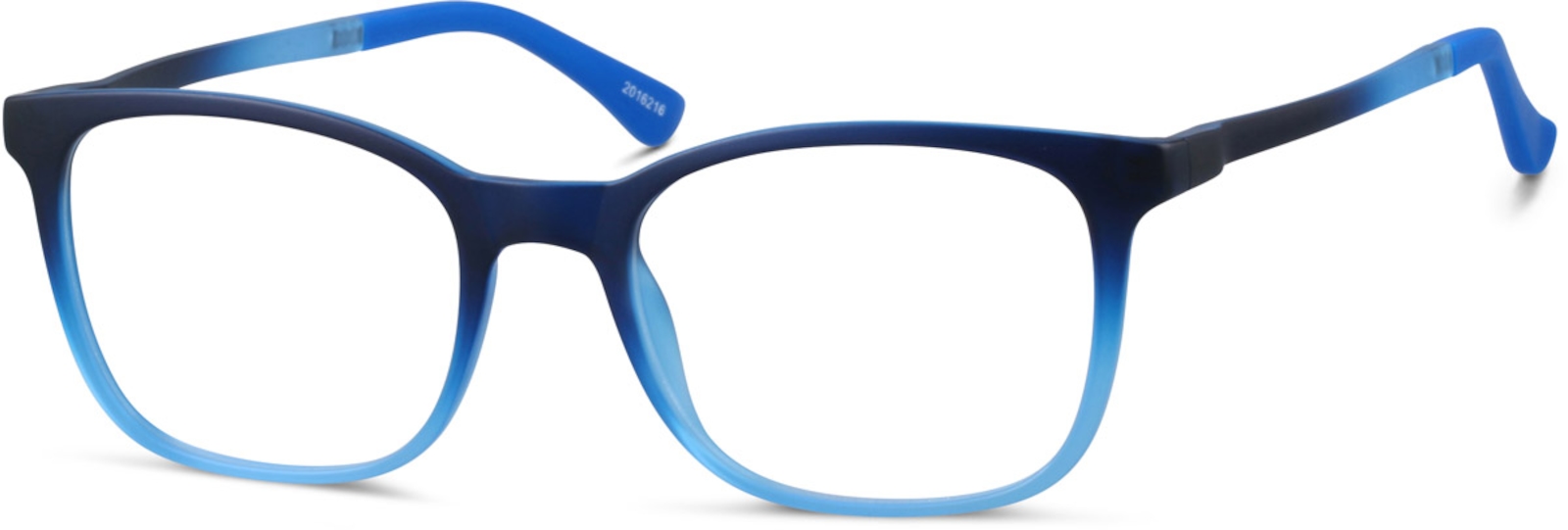 Zenni Square Prescription Glasses Blue Plastic Full Rim Frame