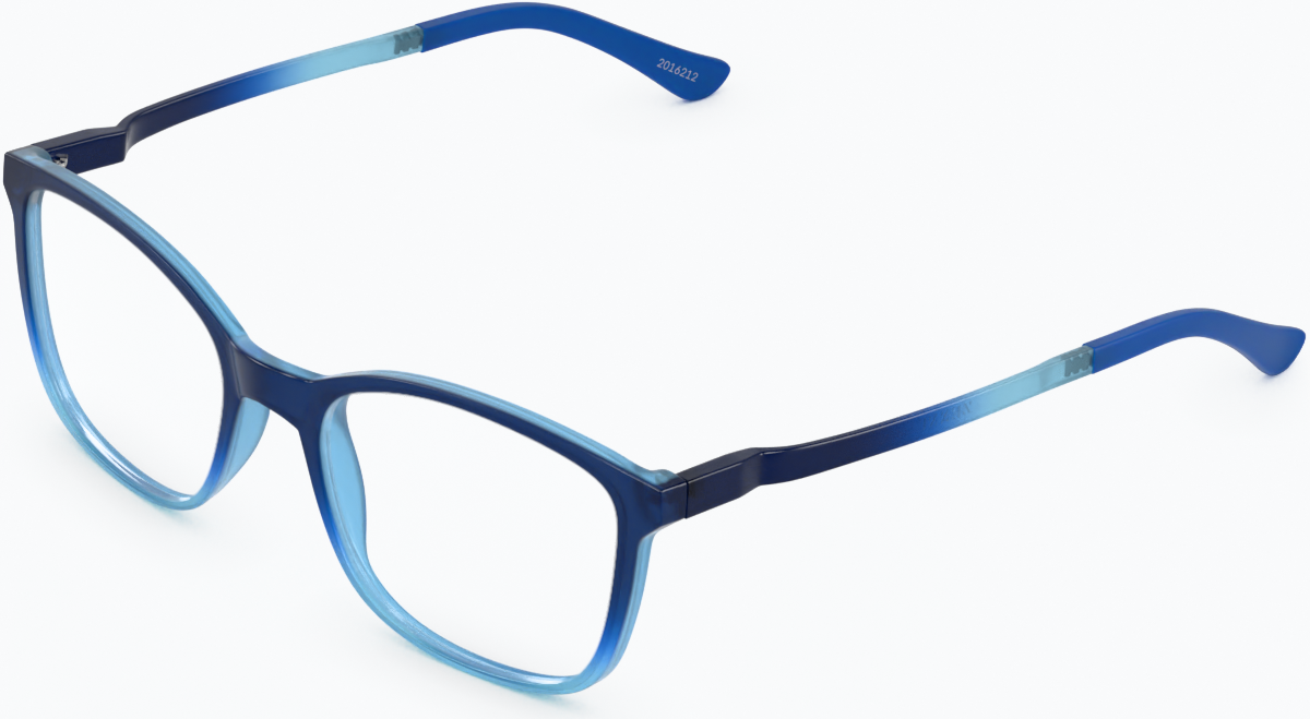 Angle view of Square Glasses 2016216 in Blue thumbnail