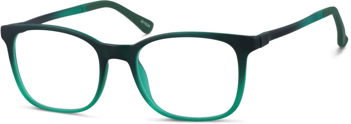 Angle view of Square Glasses 2016224 in Green