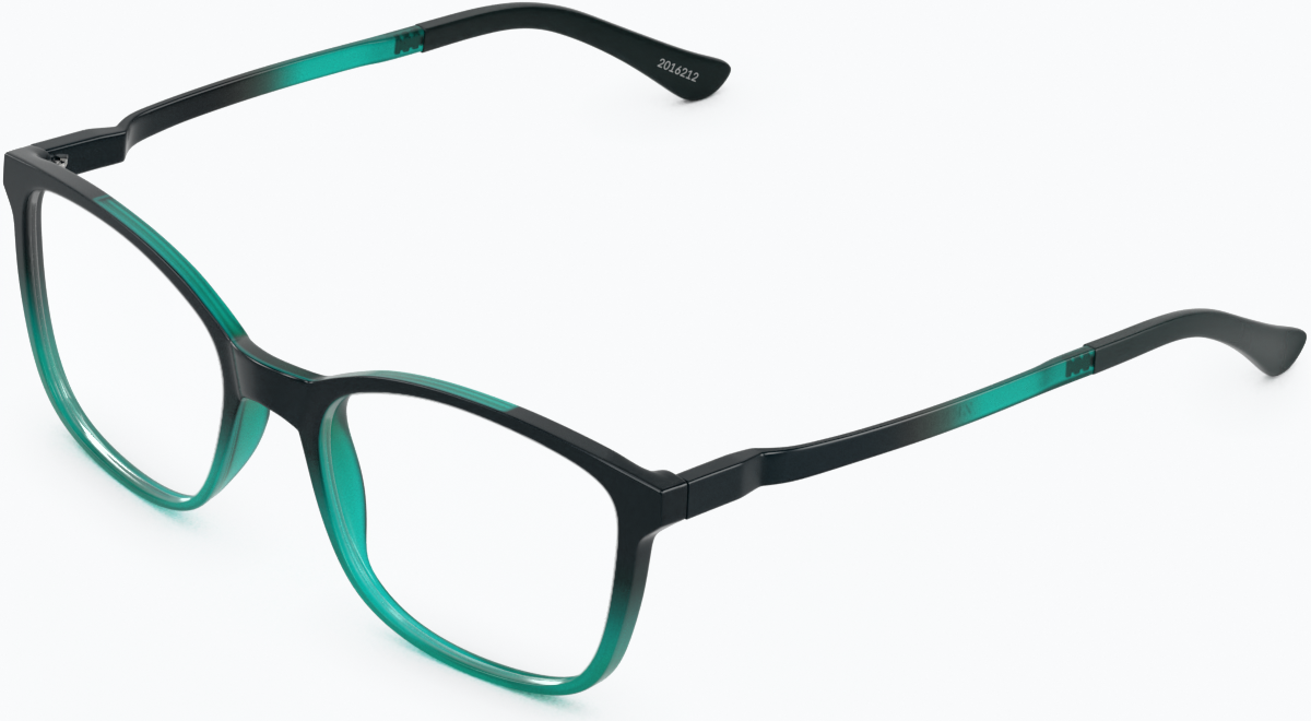 Angle view of Square Glasses 2016224 in Green thumbnail
