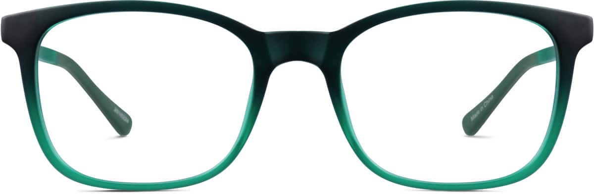 Front view of Square Glasses 2016224 in Green