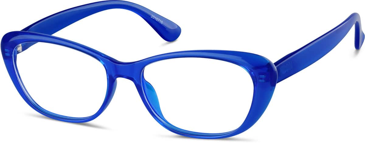 Angle view of Oval Glasses 2016716 in Electric Blue