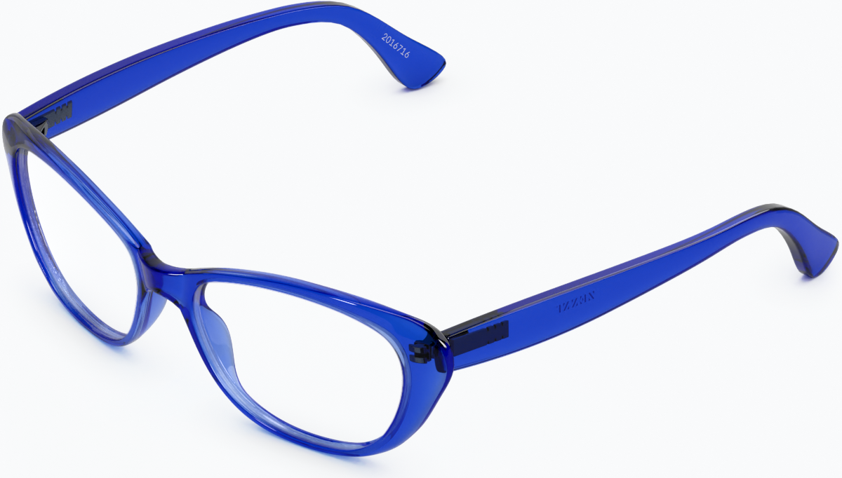 Angle view of Oval Glasses 2016716 in Electric Blue thumbnail