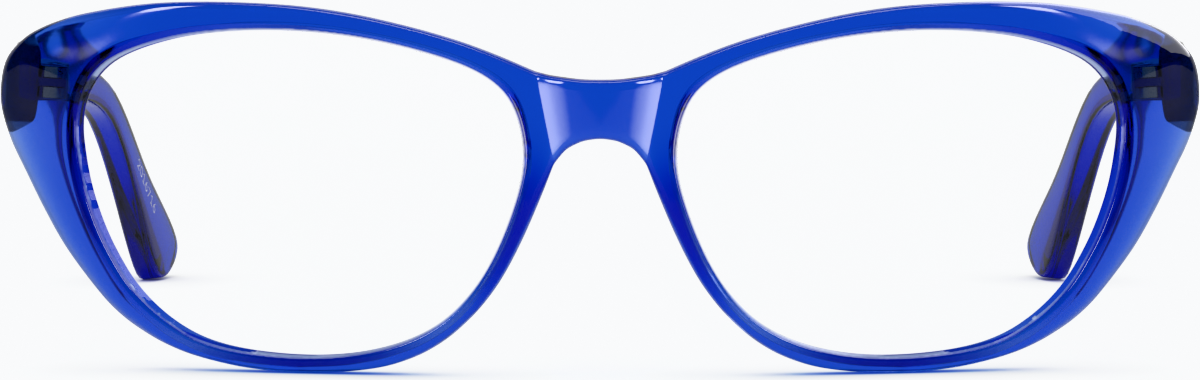Front view of Oval Glasses 2016716 in Electric Blue thumbnail