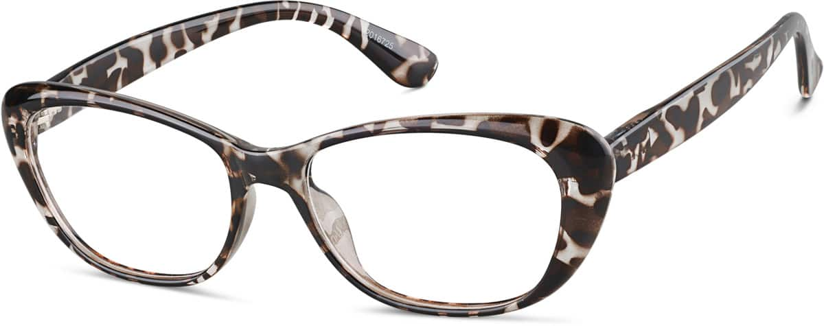 Angle view of Oval Glasses 2016725 in Tortoiseshell