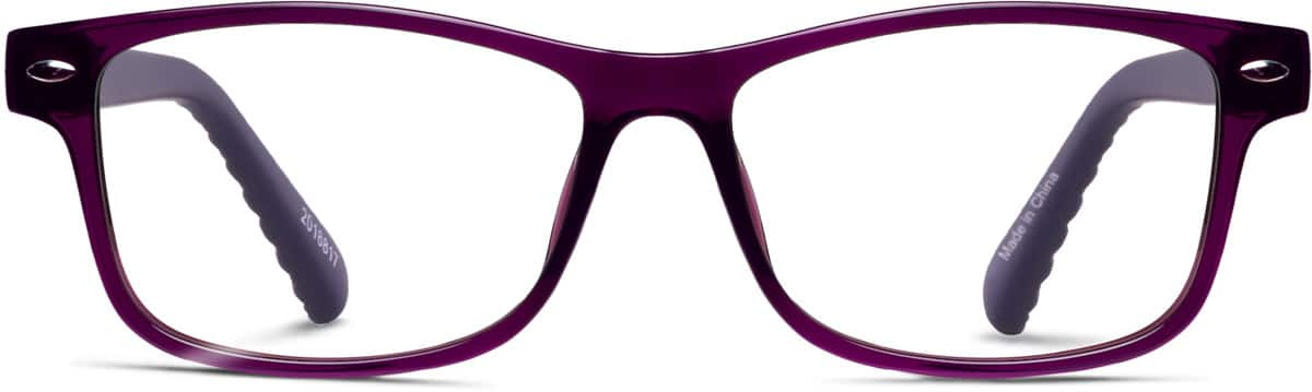 Front view of Rectangle Glasses 2016817 in Grape