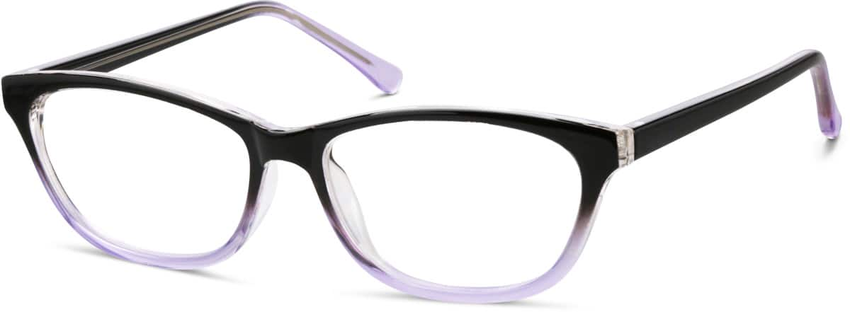 Angle view of Rectangle Glasses 2017017 in Lilac