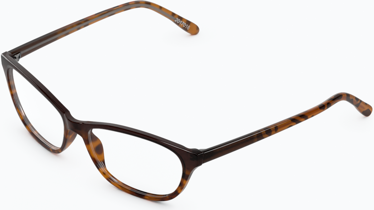 Angle view of Oval Glasses 2017025 in Tortoiseshell thumbnail