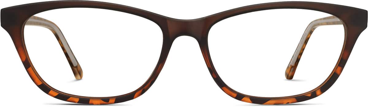 Zenni Women's Cat-Eye Prescription Sunglasses Brown Tortoise Shell Plastic Full Rim Frame, Universal Bridge Fit, Blokz Blue Light Sunglasses, 2027815s