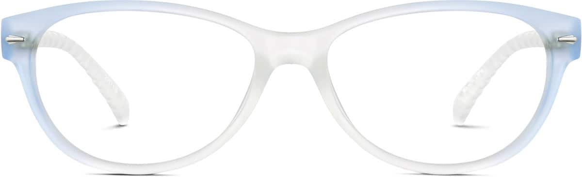 Front view of Oval Glasses 2017116 in Blue Frost