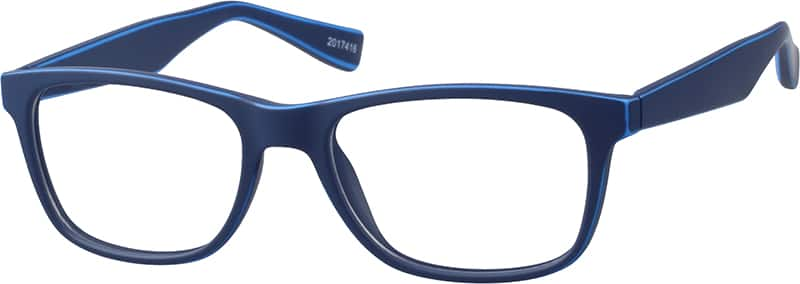 Angle view of Rectangle Glasses 2017416 in Blue