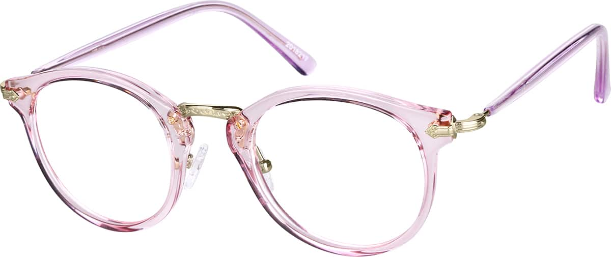 Angle view of Round Glasses 2018217 in Purple