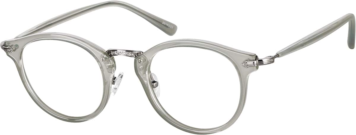 Angle view of Round Glasses 2018223 in Gray