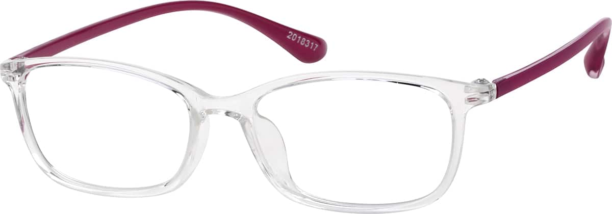 Angle view of Rectangle Glasses 2018317 in Red