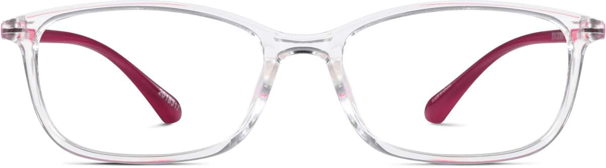 Front view of Rectangle Glasses 2018317 in Red