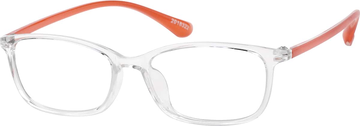 Angle view of Rectangle Glasses 2018322 in Orange