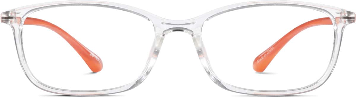 Front view of Rectangle Glasses 2018322 in Orange