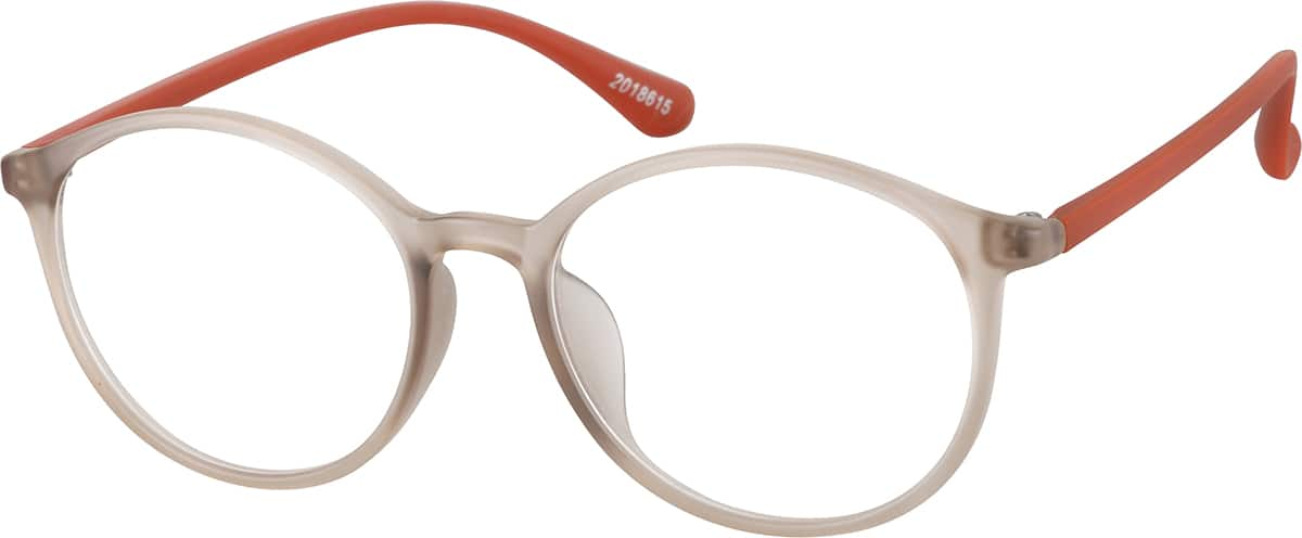 Angle view of Round Glasses 2018615 in Taupe