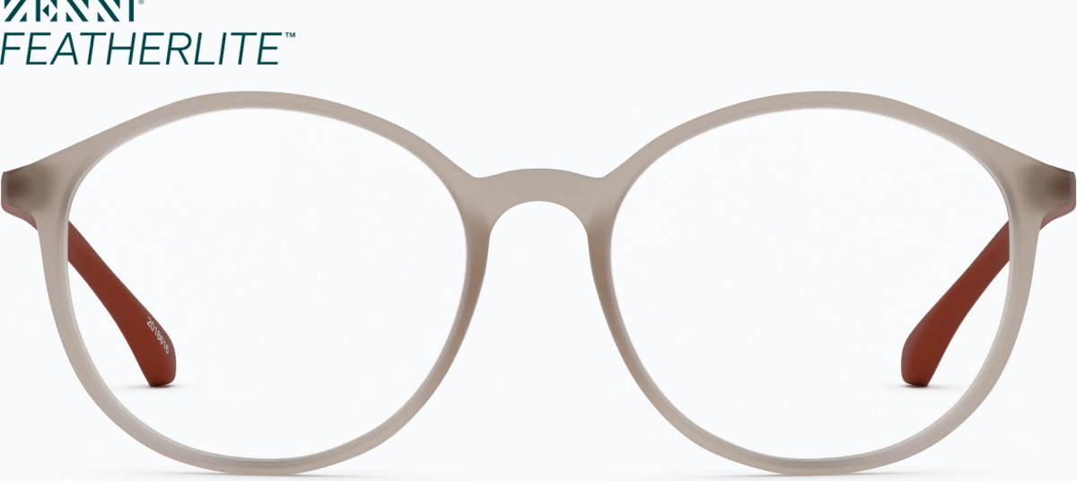 Front view of Round Glasses 2018615 in Taupe thumbnail