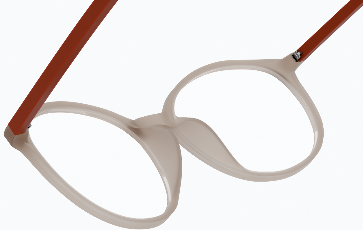 See-through view of Round Glasses 2018615 in Taupe thumbnail