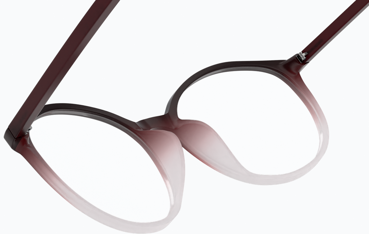 See-through view of Round Glasses 2018618 in Cranberry thumbnail