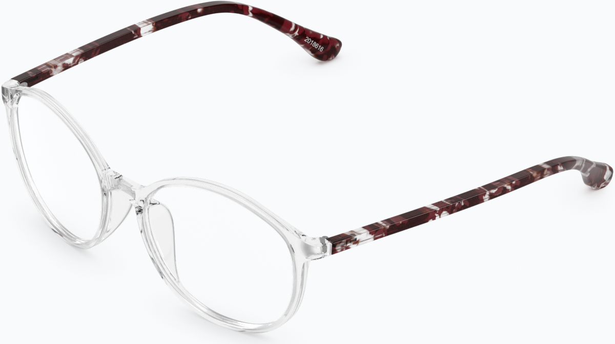 Angle view of Round Glasses 2018623 in Clear thumbnail