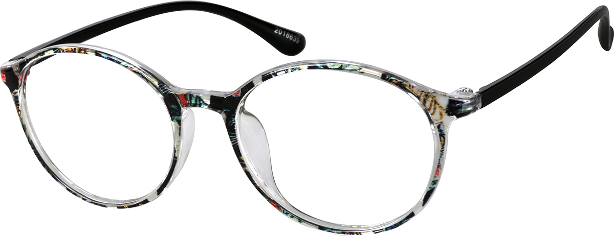 Zenni Round Prescription Glasses Universal Bridge Fit Pattern Tortoiseshell TR Full Rim Frame