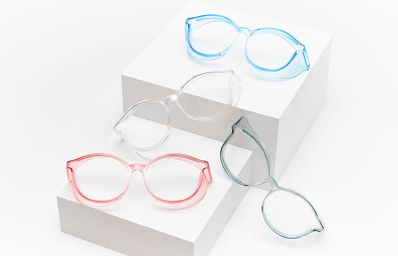 Transparent circle best sale glasses