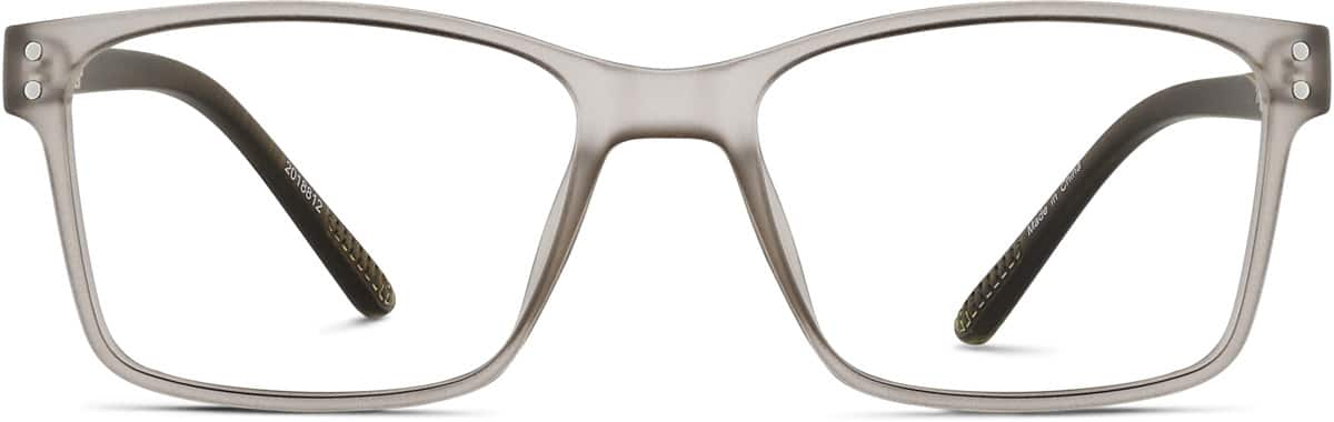 Front view of Square Glasses 2018812 in Smoke