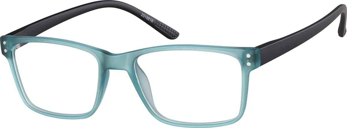 Angle view of Square Glasses 2018816 in Blue