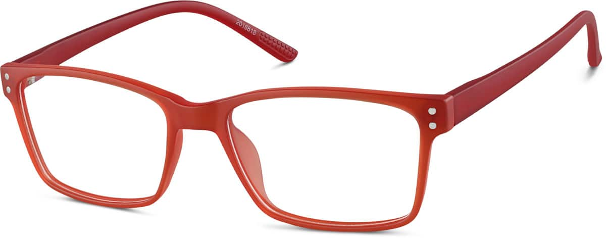 Angle view of Square Glasses 2018818 in Red